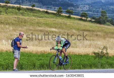 CHORGES, FRANCE- JUL 17:The Dutch cyclist Robert Gesink  from Belkin Pro Cycling Team pedaling during the stage 17 of Le Tour de France 2013, a time trial between Embrun and Chorges on July 17 2013