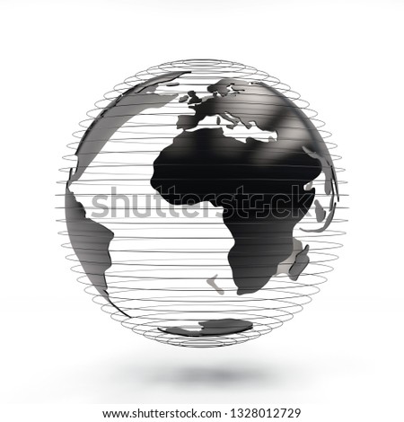 3d rendering futuristic Globe view frica, europe, Foto stock © 