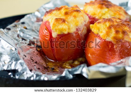 Baked stuffed tomatoes with cheese