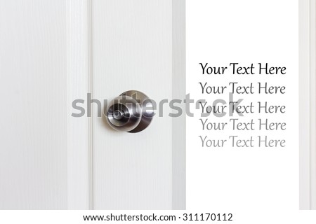 Door open on white background, business concept