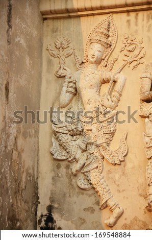 Carving art at Wat Phra Singh Woramahaviharn located in the western part of the old city centre of Chiang Mai Thailand