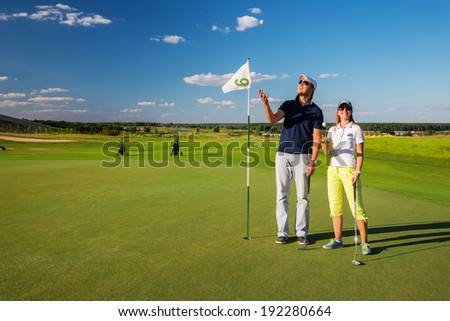 young golf players finished their game
