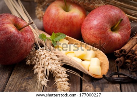 Diced apples