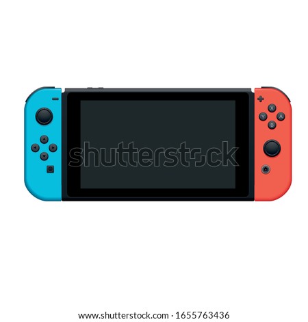 handheld console gaming and gadget high vector illustration