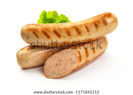 Similar – Image, Stock Photo German white sausage in ceramic bowl. Bavarian veal sausage. Traditional food