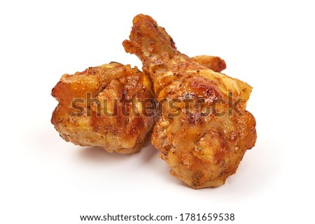 Roasted chicken legs, isolated on white background. Stock fotó © 