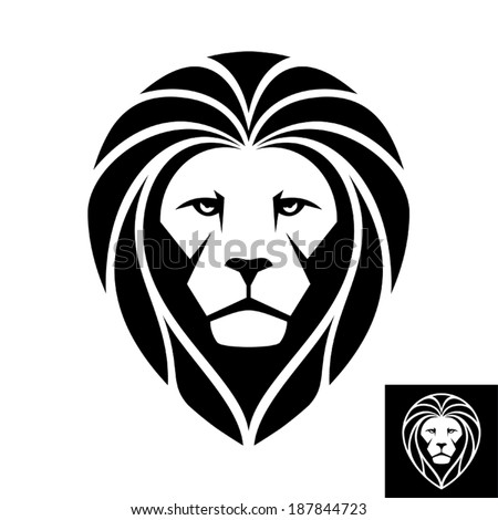 Black and White Lion Head Logo