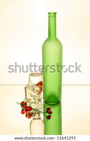 Glass; red; Green; wine glass; Bottle;Green; transparent