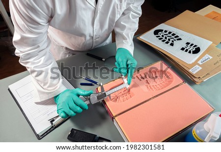 Image, Stock Photo Crime Scene | Tracks in the Snow