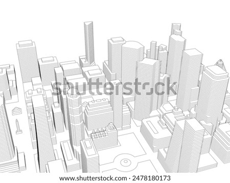 city architecture vector 3d illustration