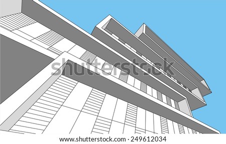 abstract modern architecture building