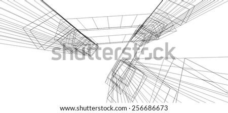 Modern building architecture. Geometric background.