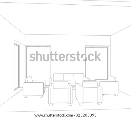 Architectural Drawing. House Design Stock Vector Illustration 325205093