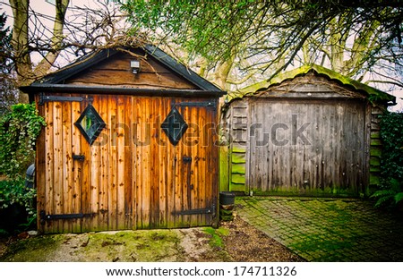 old wooden garages