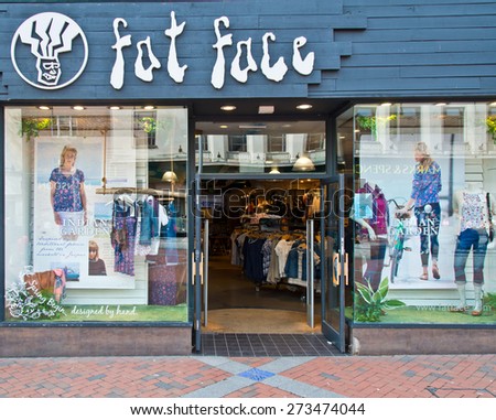 Reading, England - April 25th, 2015: Fat Face is a lifestyle clothing and accessories retailer, based in the UK. It was founded in 1988 by Tim Slade and Jules Leaver.