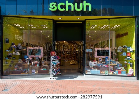 Reading, England - May13th, 2015:The very first schuh store opened on Edinburghâ??s North Bridge Arcade in 1981  is a footwear retailer from the UK, with 112 stores in the UK and Ireland.