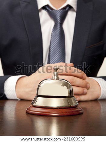 Hotel Concierge. Service bell at the hotel