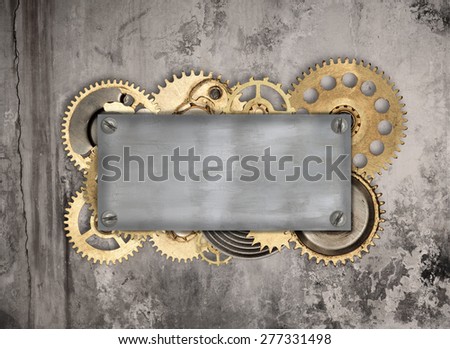 Vintage mechanical background on wall background