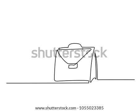 Portfolio icon isolated on white. Continuous line drawing. Vector illustration