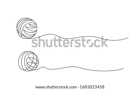 Clew ball of thread. Continuous one line drawing vector illustration Stockfoto © 