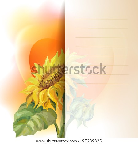 Sunflower frame background, oil painting flower