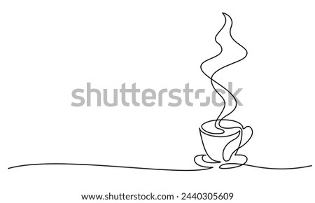 Cup of coffee or tea. Continuous one line drawing. Vector illustration
