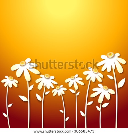 Beautiful Autumn Flowers yellow Background. Paper design