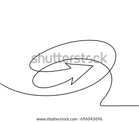 Abstract arrows sign. Continuous line drawing icon. Vector illustration