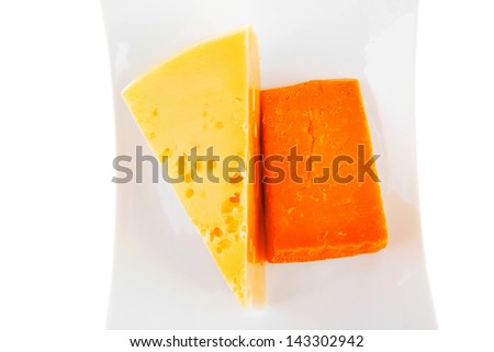 Fresh Dairy Product : Gourmet Cheese Triangles Of Yellow Parmesan And ...