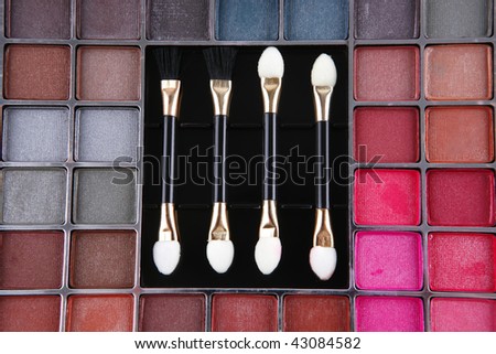 set of eyeshadow palette over white background