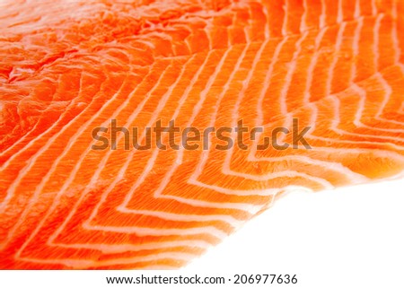 raw salmon fillet isolated over white background
