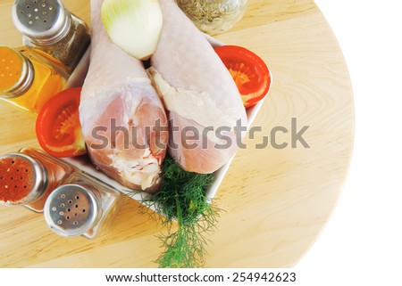 image of fresh raw chicken legs and spices