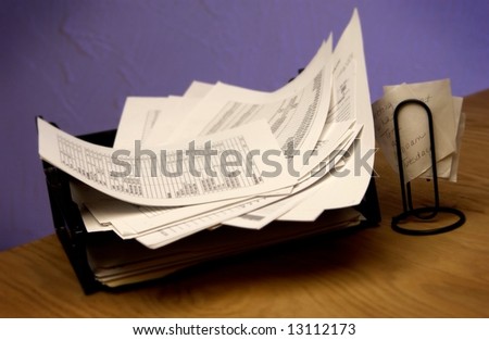 Papers in an office tray