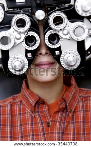 boy getting eye exam