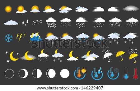 weather isolated icons vector set