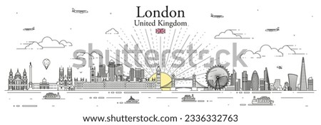 London cityscape line art vector illustration
