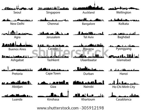 vector collection of world cities skylines