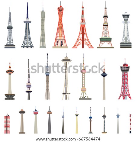 vector collection of high towers
