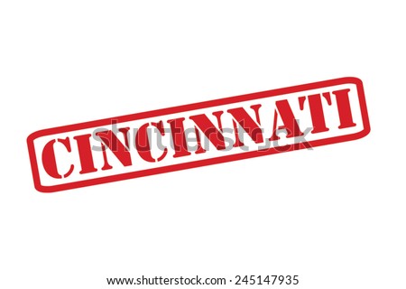 CINCINNATI Red Rubber Stamp Vector over a white background.