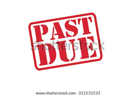 PAST DUE red Rubber Stamp vector over a white background.