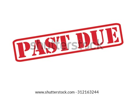 PAST DUE red Rubber Stamp Vector over a white background.