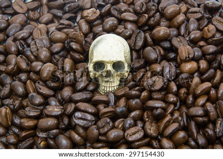 Skull in Coffee beans