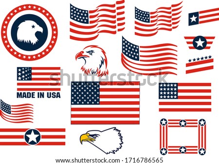 American Eagle Patriotic Logo. Eagle Head and Star Logo