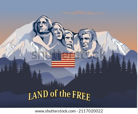 Happy Presidents Day card with Rushmore four presidents 