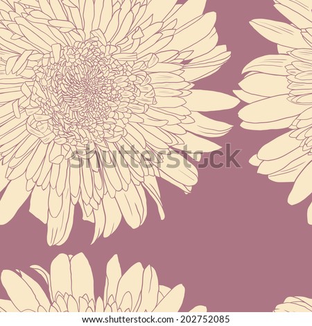 Seamless pattern with daisy, hand drawn illustration