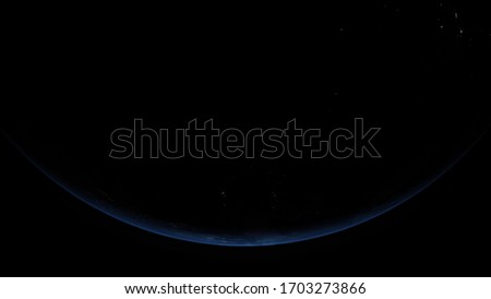 White /& Blue Horizon Of Rotating Earth From Space Canvas Wall Art Picture Print