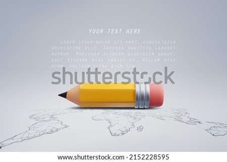 Classic wooden pencil stand on white, design or business idea and education concept, vector art and illustration.