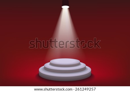 Stage With A Red Background Stock Vector Illustration 261249257