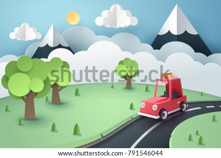 Similar – Image, Stock Photo Road near forest in afternoon