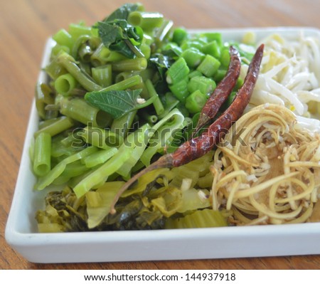 Thai style boiled vegetables
